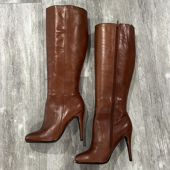 Aldo Morono Brown Leather Heeled Boots - Picture 6 of 10